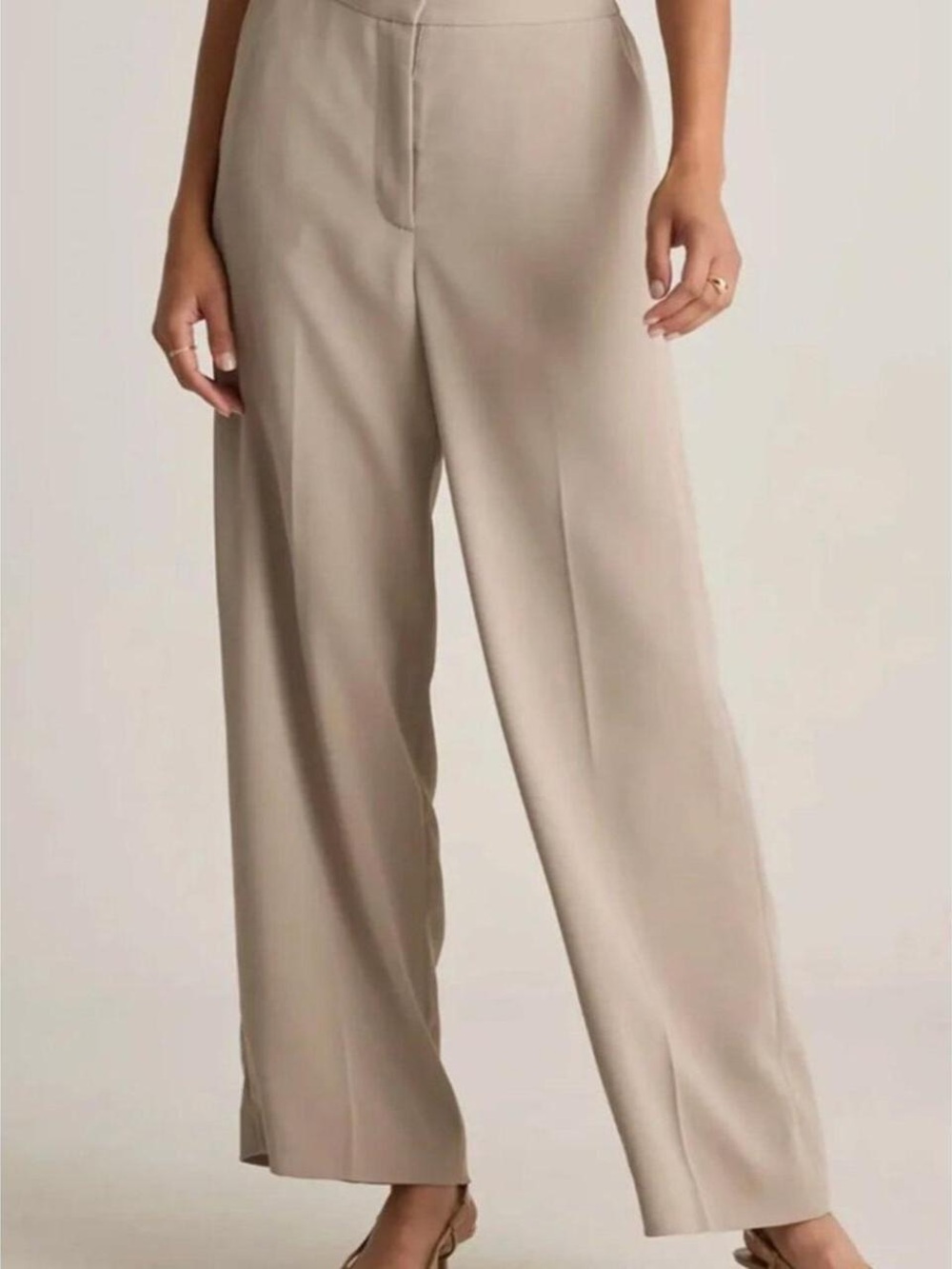 Quince NWT Women’s Stretch Crepe Classic Trouser Size 10 Tan Sand